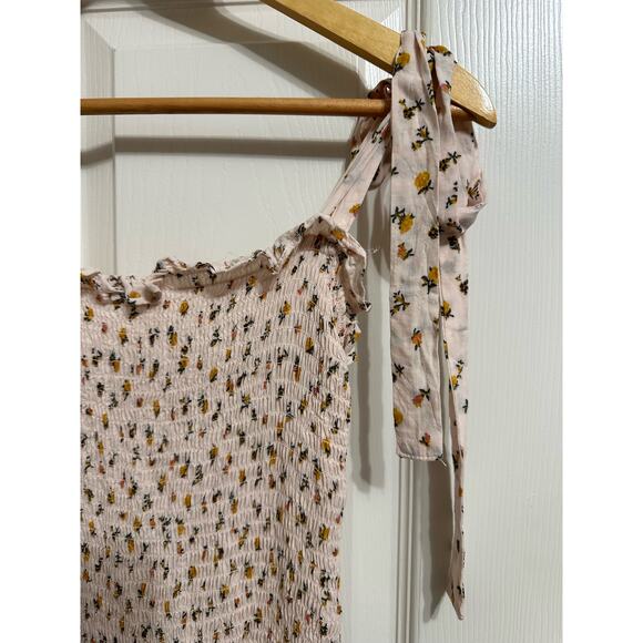 Intimately Free People Bella Smocked slip dress in light pink floral size‎ xs - Picture 3 of 6